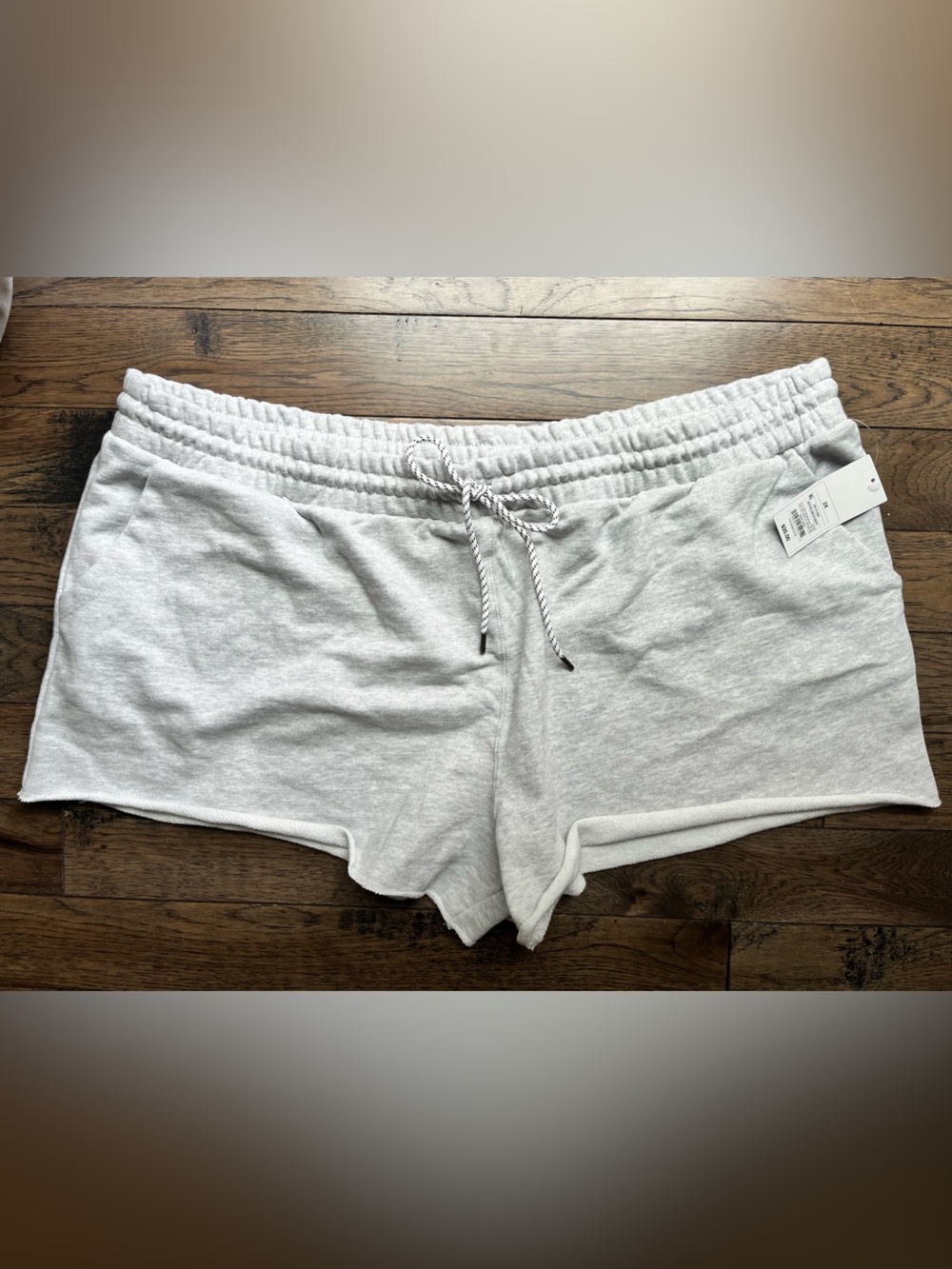 Parke Light Gray Pull-On Jersey Shorts 2X with Drawstring new with tags